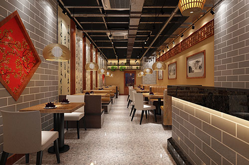 谢岗镇传统中式餐厅餐馆装修设计效果图